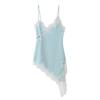 Moda Dulce Encaje Patchwork Ropa Interior Top Irregular Biselado Correa Chaleco Tops de Tirantes de Verano para Mujer Nuevo Elegante Holgado Casual Sexy Camisetas de Tirantes