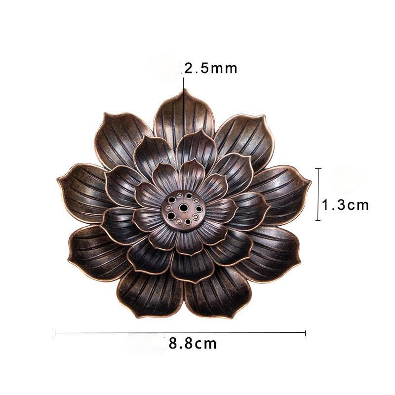 New 1PC Alloy Incense Burner Stick Holder Plate Buddhism Lotus Censer Bronze Nasturtium Incense Burner