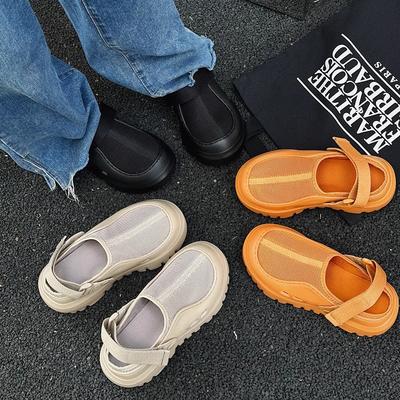 [Gleicher Stil für Männer und Frauen] Klett-Sandalen für den Sommer, Einlochschuhe 2025 neu, dicksohlig, erhöht und atmungsaktiv