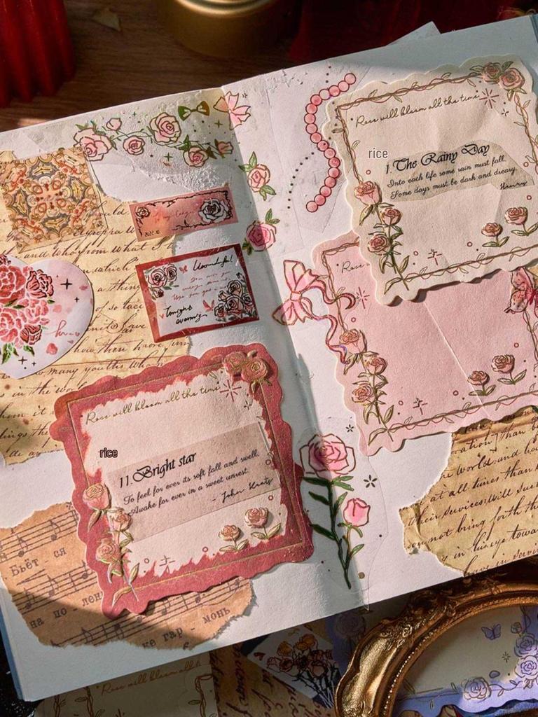 3D Embossed Rose Bouquet Memo Paper Set