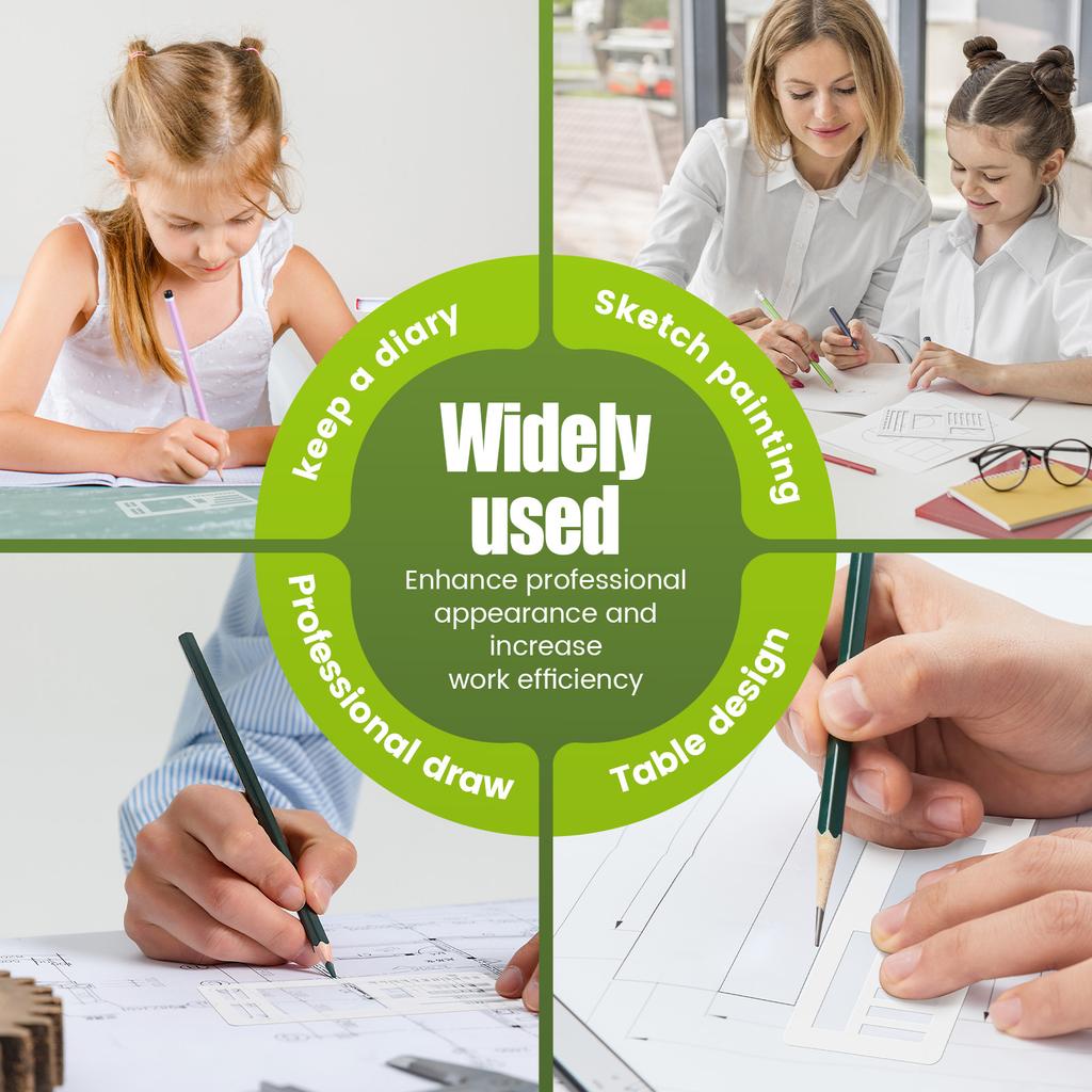 18Pcs Planner Stencil Set Handmade Flexible Record Template DIY Journal Scrapbooking Plastic Stencil for Traveling Daily Use