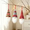 3Pcs Handmade Christmas Decoration Pendant Plush Gnomes Knitted Yarn Hanging Pendants  Party Decor