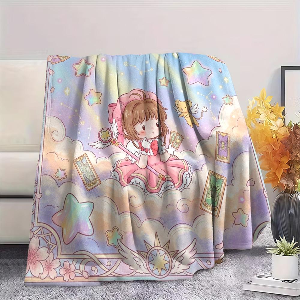 Cardcaptor Sakura Print Flannel Blanket, Ultra Soft High Quality All Seasons Warm Throw, Home Decor Cozy Blanket, Perfect Christmas Gift