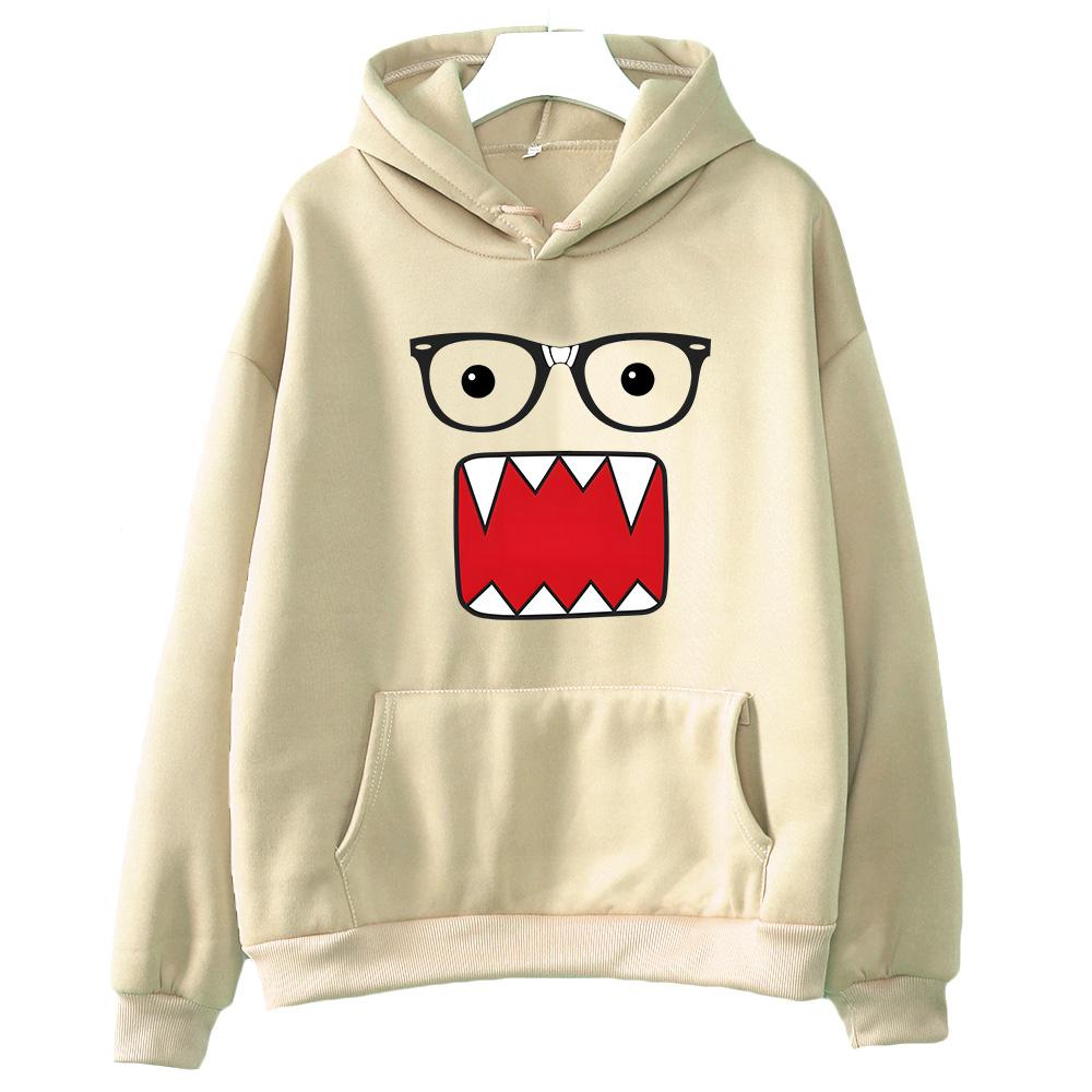 Domo Kun Print Sweatshirts Japanese Anime Clothing Graphic Hoodies Female/male Prevalent Sudaderas Autumn Winter Fleece Pullover