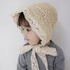 Cute Lace Girls Straw Hat Summer Bow Girls Boys Sun Cap Wide Brim Sun Protection Kids Fisherman Hat Beach Panama Caps