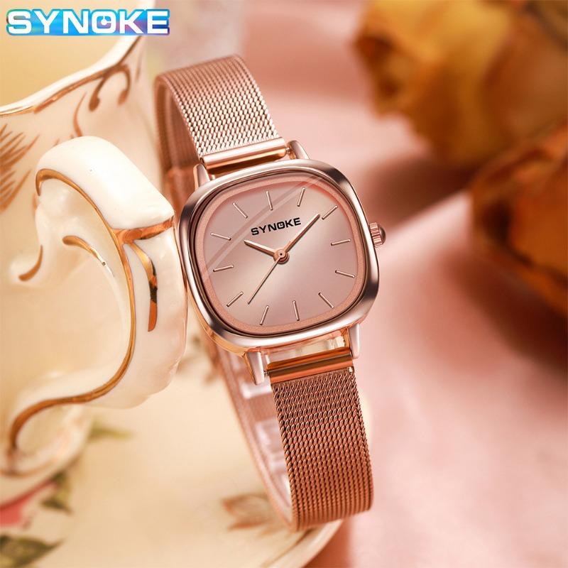 Top Brand New Fashion Trend Rose Gold Mesh Quartz Watch Women's Light Luxury Elegant Personalized Wristwatch