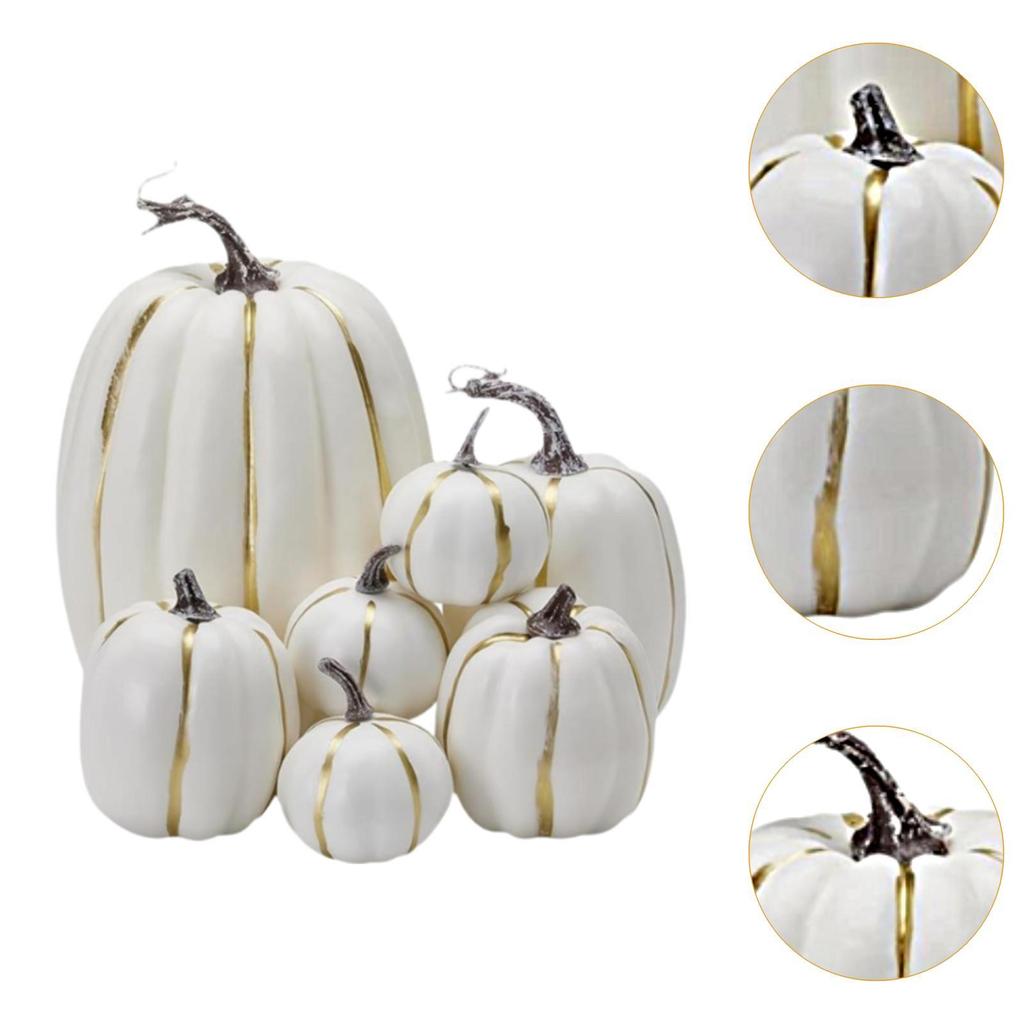 7 kusů umělých dýní jako ozdoby na střed stolu, svatba, podzim