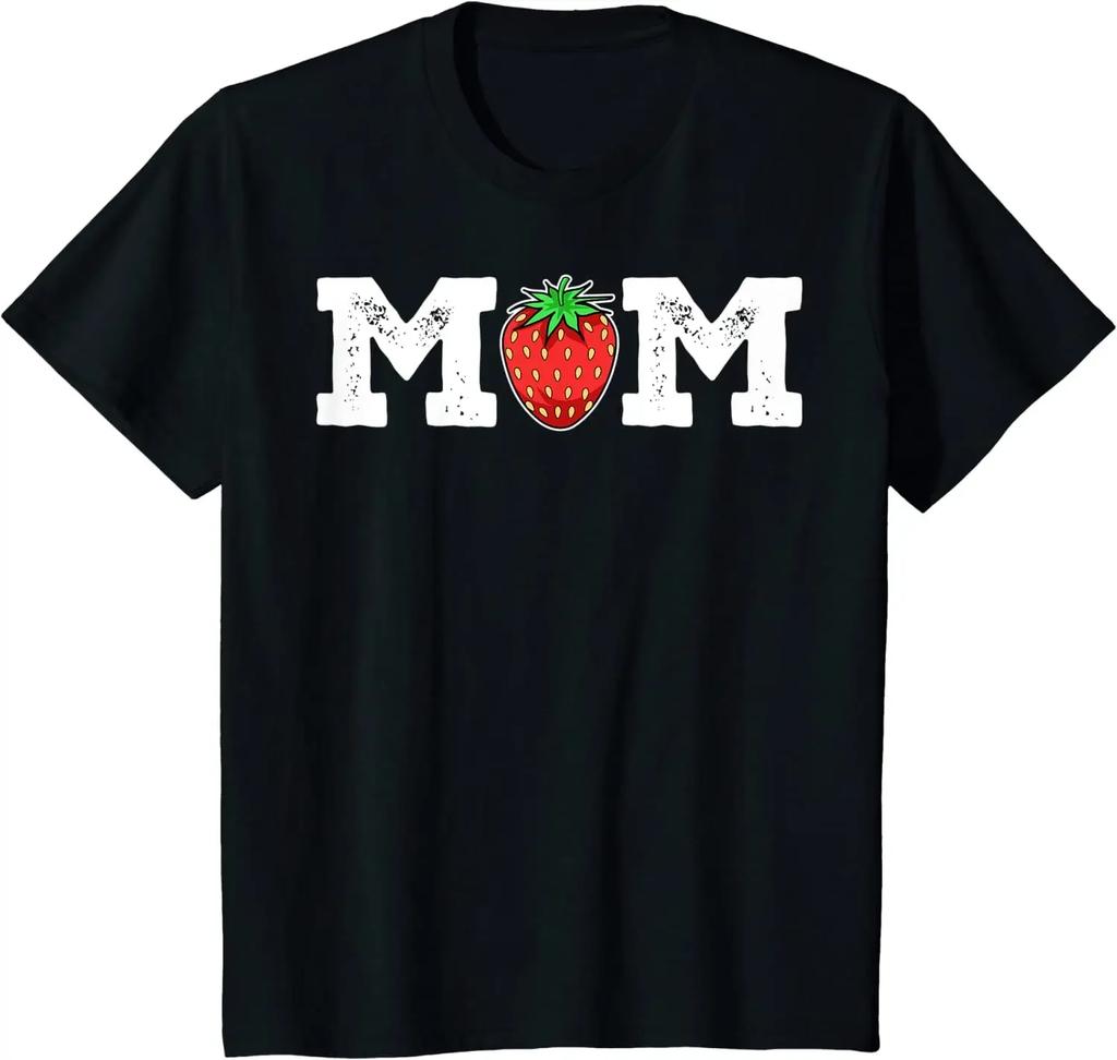 Strawberry Mom Fruit Lover Fruitarian Mother's Day Berry T-Shirt Cotton Casual Daily Four Seasons Tees Graphic T Shirts