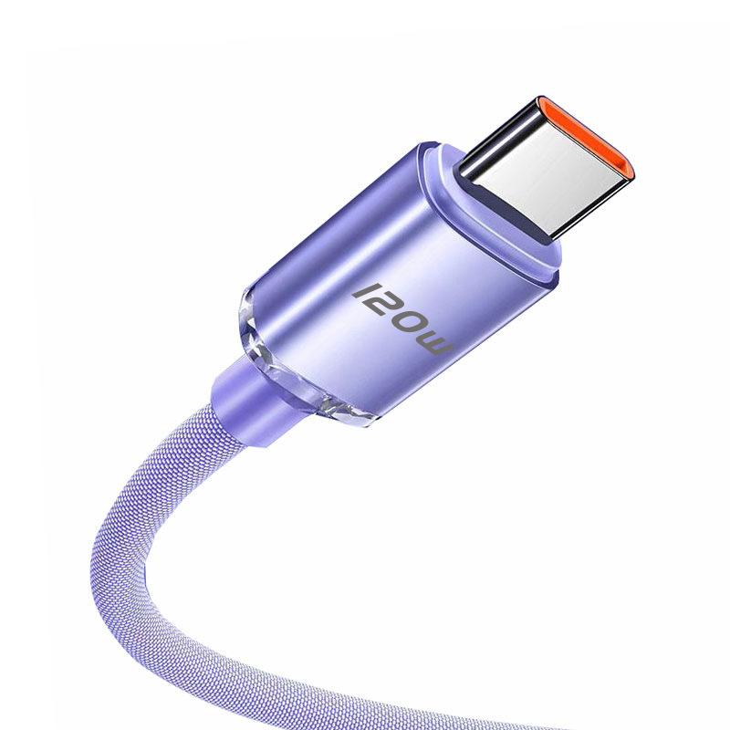 Jingyao 6A 120W Super Fast Charging Fabric Data Cable for Huawei Type-C Phones.