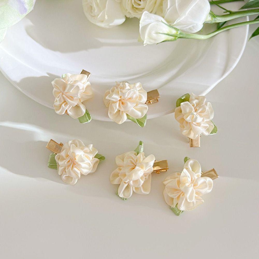 Mini Orchid Flower Hair Clip Cloth Bangs Clip Sweet Fairy Duckbill Clip  Summer