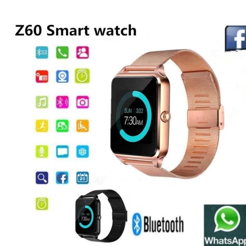 bluetooth smart watch gsm sim phone mate z60 stainless steel for ios android