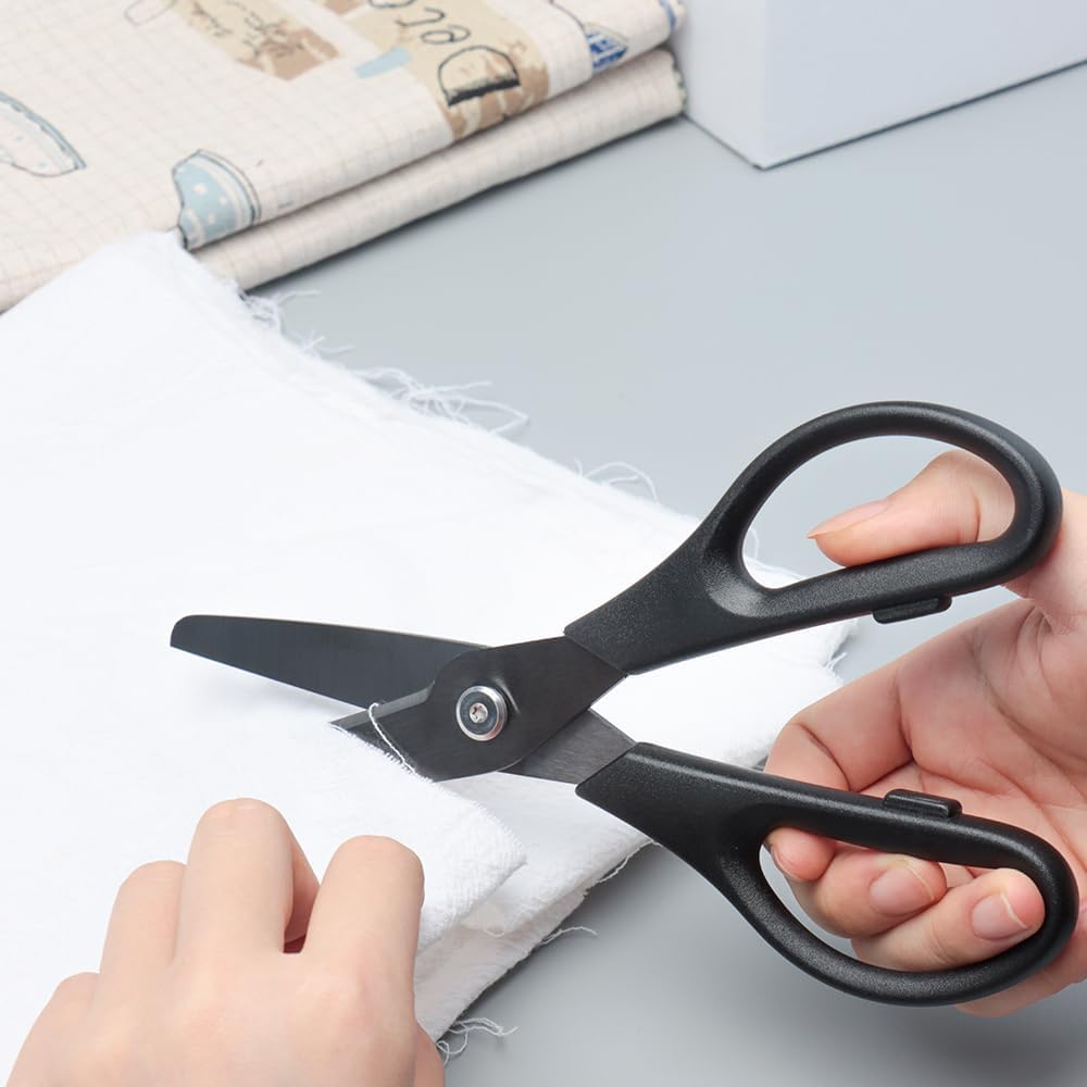 NatSumeBasics Black Ceramic Scissors 8" Kitchen Scissors Blade Metal Free Lab Scissors Safety Healthy Office Classroom Cooking Shears