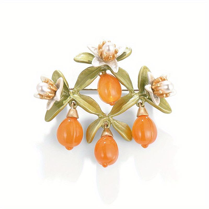 

Classic Vintage Berry Persimmons Enamel Pin Brooch For Women Men Fashion Clothing Coat Badges Orange оранжевый