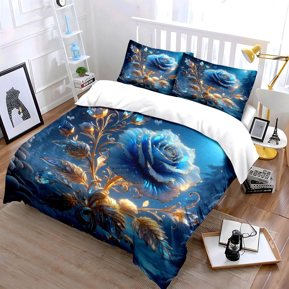 Lustrous Frozen Bloom Elegance Bedding sets Duvet covers Pillowcases(1* Duvet Cover 2* Pillowcases without duvet insert)