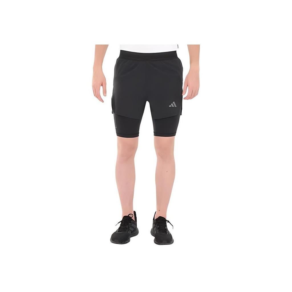 adidas Solid Color Mid-Rise Straight Leg Sports Shorts Men Shorts Black IB3466