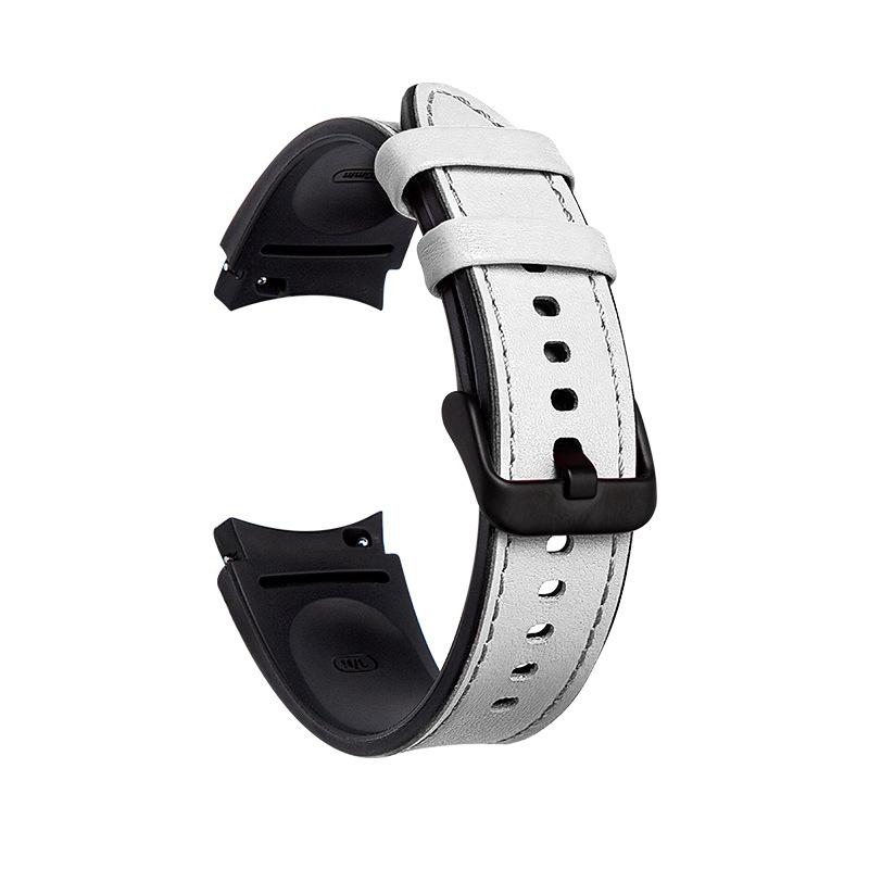 Silikonový kožený řemínek pro Samsung Galaxy Watch 7/6/5/4 Watch Classic Chytré hodinky Řemínky