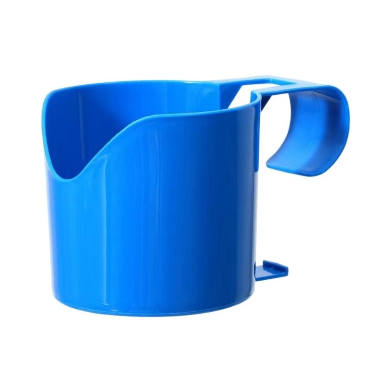 Poolside Drink Holder for Round Pool Frame, Plastic Hook-On Cup Rack for In-Ground Pool Lounging and Drink Access