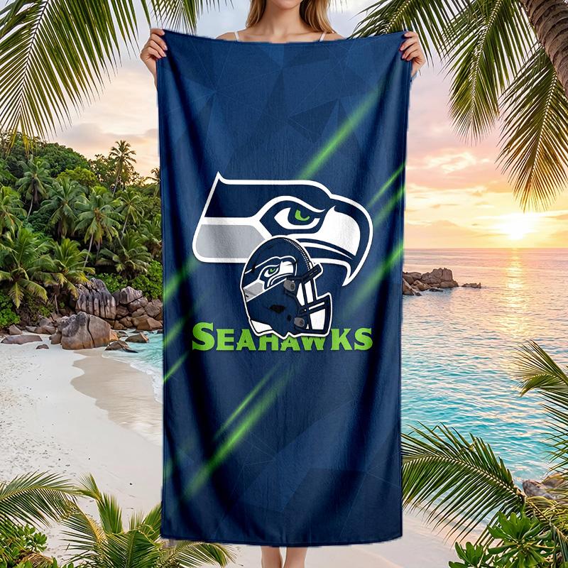 Seattle Seahawks Fashion Beach Towel Portable Soft Quick Dry Towel For Swimming Camping Holiday Use