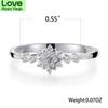 100 %Real  Tone Cubic Zircon Stone Rings Luxurious Female Women Flower Snowflake Finger Ring Boho Promise Love Engagement