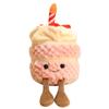 Illuminated Musical Birthday Cake Doll Plush Toy Gift for Girls