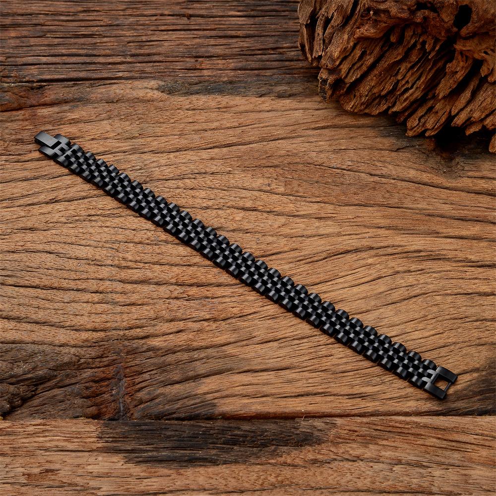 High Quality Polishing Stainless Steel WaterProof 15mm Width Watch Bracelet for Men