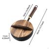 Wok Pan 10.24inch Nonstick Cooking Small Flat Bottom with Wooden Lid Cookware Stir Fry for
