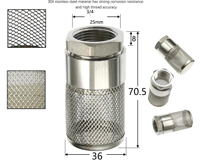 304Stainless Steel Female Thread Filter Agriculture Irrigation Mesh Filter Water Pump Hose Mesh Filter Aquarium Fish Tank Filter