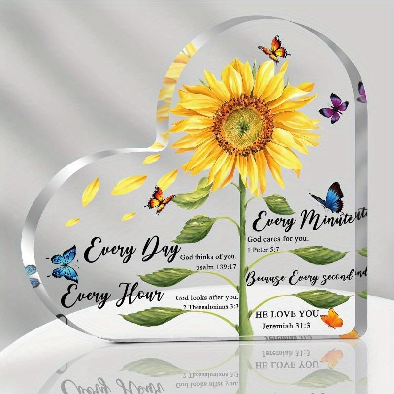 Christian Women’s Gifts: Bible Verses Acrylic Heart. Inspirational Scripture Keepsake/Paperweight (Friend/Mom/Grandma).