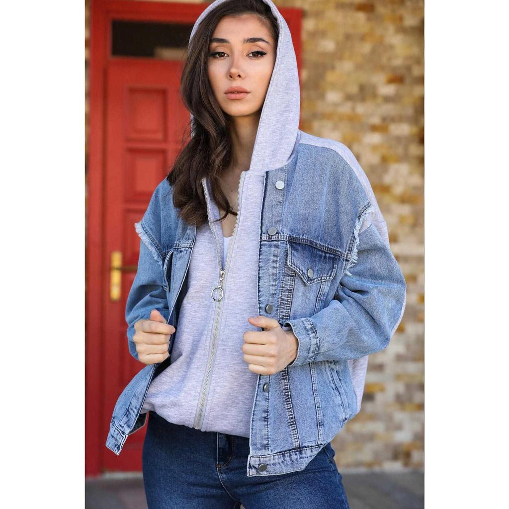 hoodie lined denim jacket