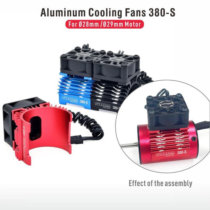 SURPASS HOBBY 28/29mm RC Motor Cooling Fan Metal Heat Sink Holder 8.4V 32000RPM for 1/8 1/10 1/12 RC Car Brushless Motor 380 390