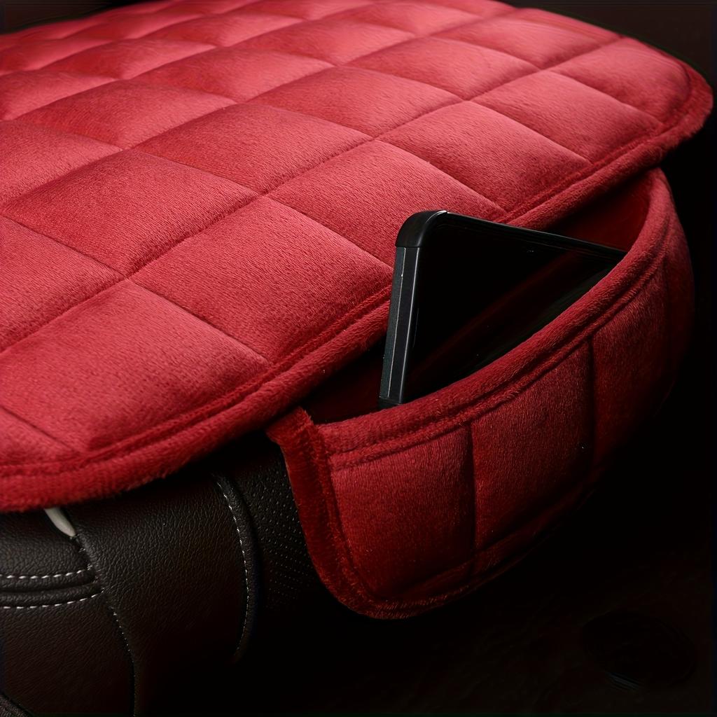 Plush Rear Seat Cushion with Backrest - Breathable, Protective Pad for Vehicle Interiors, Soft Quilted Design, Hand Washable, Fits Most Autos