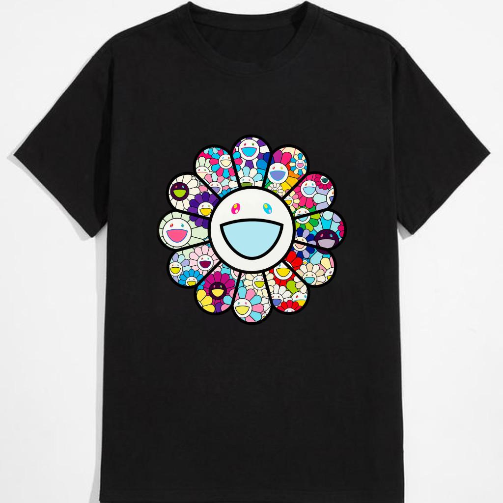 Takashi Murakami Happy Flower T-Shirt – Colorful Japanese Art Tee, Unisex Shirt S