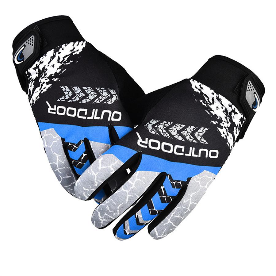 Touchscreen Anti-slip Outdoor Gloves for Cycling Hiking Driving Sports L синий