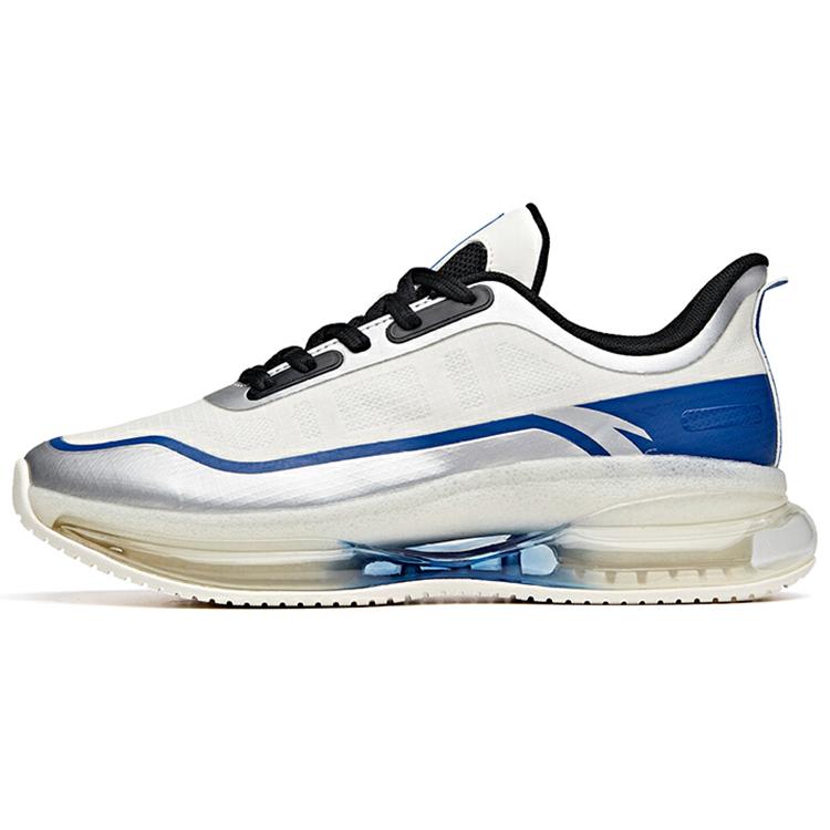 

new Anta Cushioned Slip-Resistant Abrasion-Resistant Breathable Low-Top Running Shoes Men s White Blue Silver 44.5