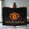 1PC Manchester United F Custom Name Patterned Flannel Blanket Suitable For All Seasons for Home Decor Warmth and Comfort Gifts Holiday Present