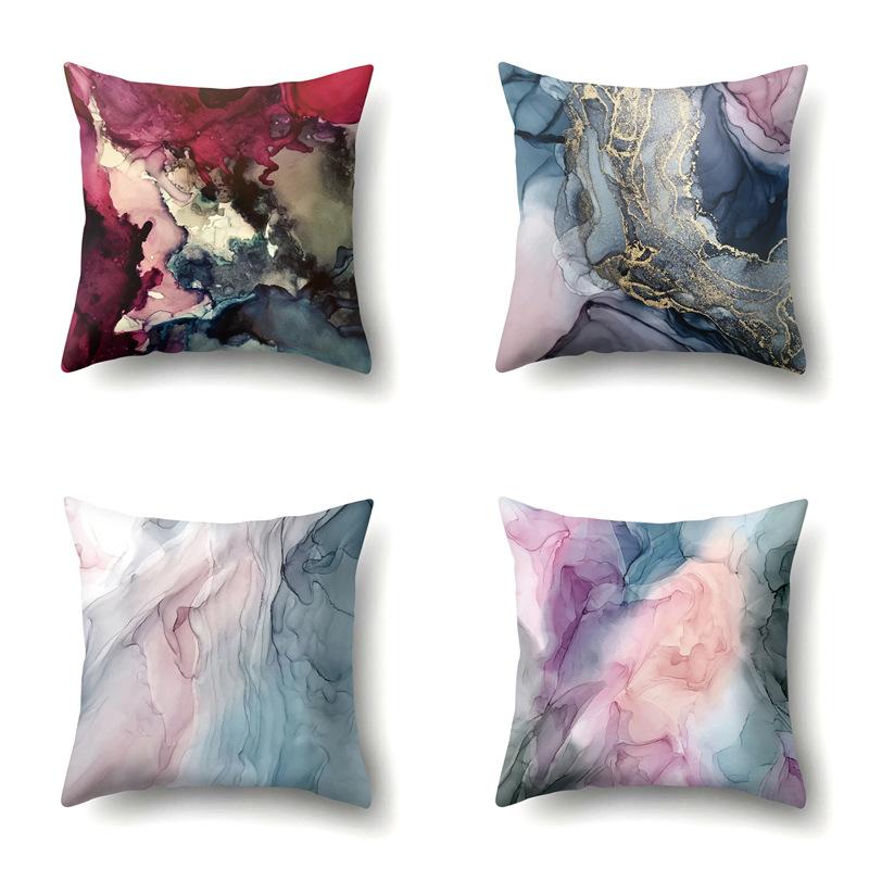 Nordic Modern Abstract Ins Style Polyester Pillow Case Car Decoration Home Printed Waist Cushion Pillow Case