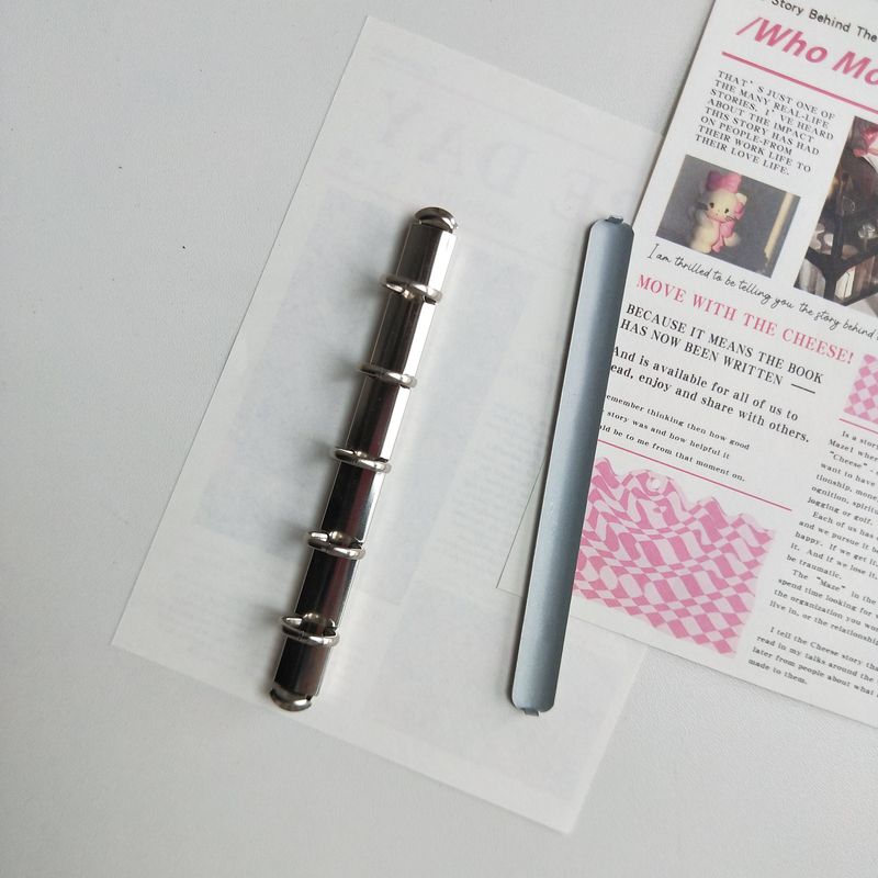 M5a7a6 Back Plate Holder Loose-Leaf Binder Beauty Back 11 Inner Diameter O-Type Card Holder Transformation Metal Folder Notebook Accessories