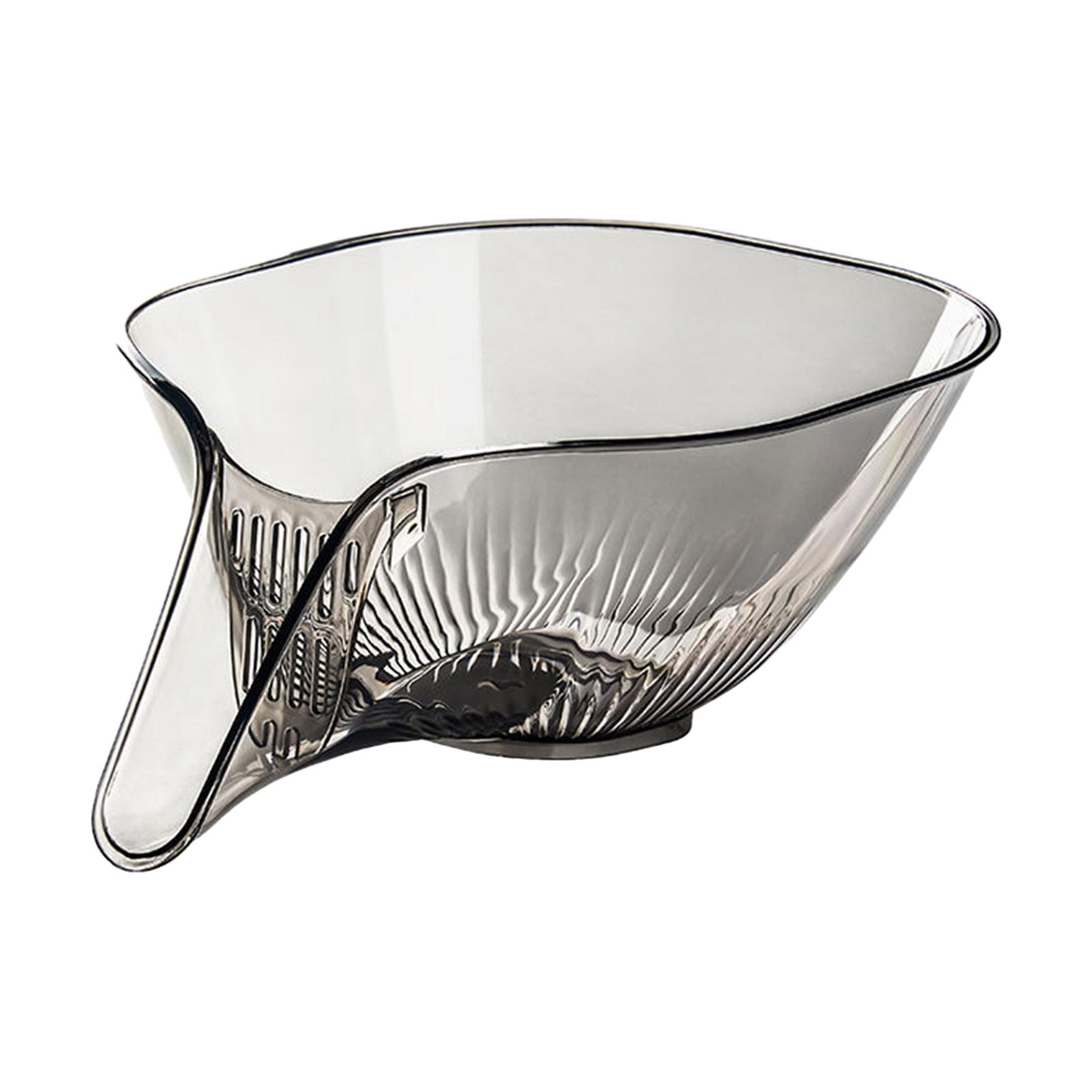 

Kitchen Strainer Bowl Fruits Vegetable Washing Basket with Removable Filter, Pasta Drainer for Draining серый