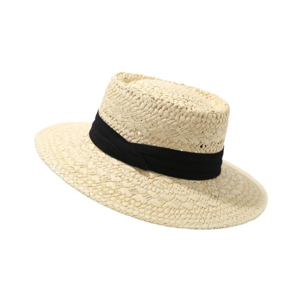 Wide Brim Western Cowboy Hat Sunscreen Visor Cap Fashion Hollow Straw Hat  Vacation