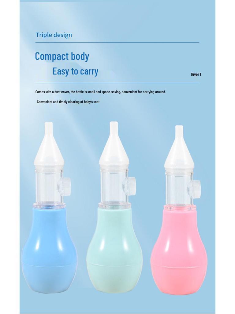 Silicone Anti-Reflux Baby Nasal Aspirator - Soft Toddler Mucus Cleaner, Manual Oral Suction Device