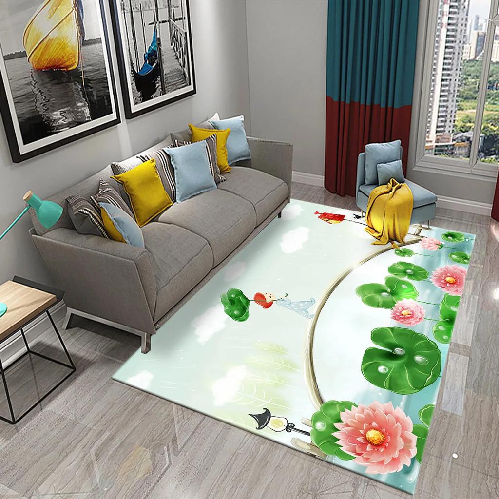 3D Lovely Cute Cartoon Pink Girl Carpet Girl Teen Bedroom Living Room Door Entrance Decoration Rug Bathroom Kitchen Non-slip Mat