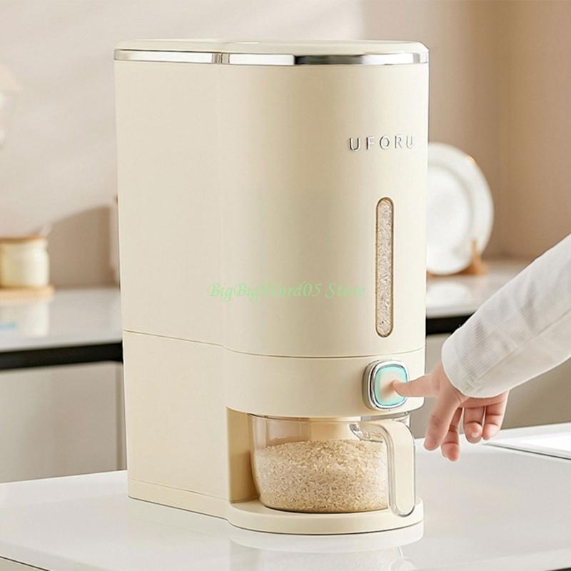 24TE 5KG Rice Bucket Kitchen Household Rice Bucket Storage Sealed Transparent Flap