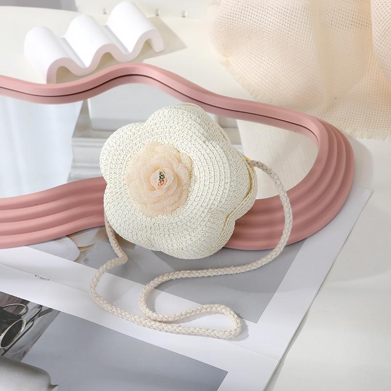 Süße florale Sommer-Strohhut-gewebte Crossbody-Mini-Tasche 2025