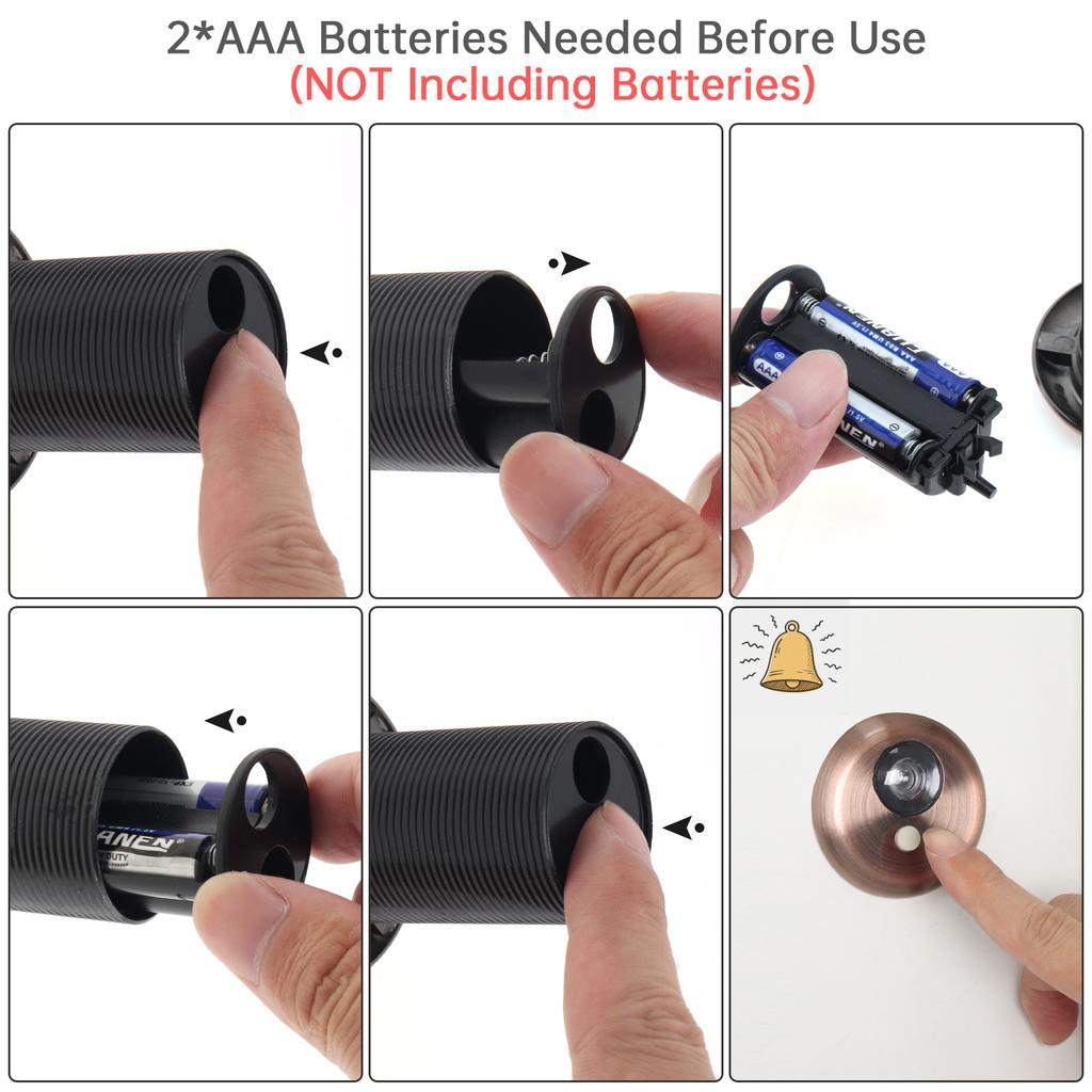 Angle Door Viewer Peephole: Reinforced Zinc-Aluminum Core with HD Optical Lens, 360° Rotation & Anti-Spy Cover for 2.17-4.13 Thickness