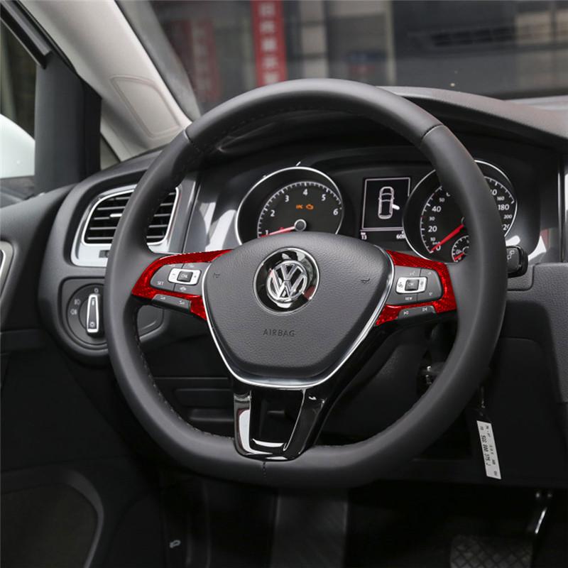 Red Car Interior Decoration Protection Carbon Fiber Sticker For Volkswagen VW Golf 7 GTI MK7 2014-2019 Auto Styling Accessories
