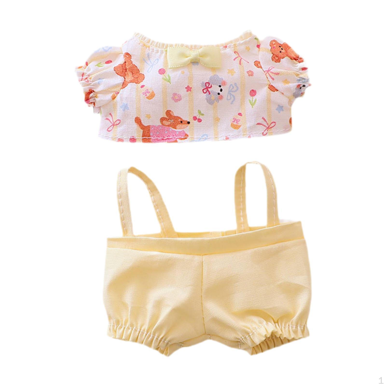 

15-17 см плюшевая кукольная одежда мультфильм, стильная, костюмы, одевалки, кукольная одежда мягкие игрушки Shirt and Overalls