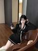 France Autumn Sexy Knit One Piece Dress Women V-neck Elegant Y2k Slim Dresses Female Korean Fashion Party Sweater Dress Winter