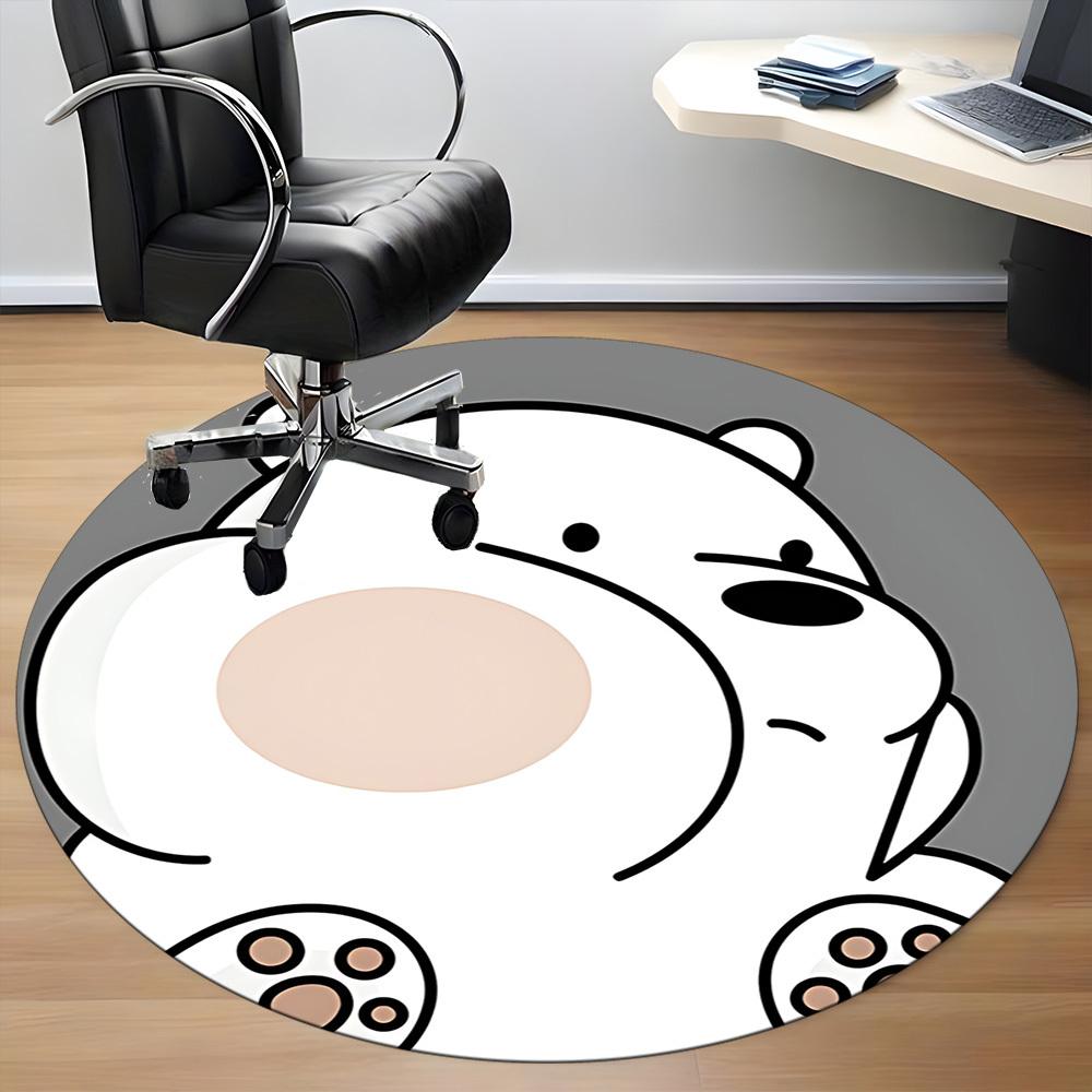 1pc We Bare Bears Friends Office Round Area Rug, Under Office Chairs Bedroom Living Room Home Decor  a1022177