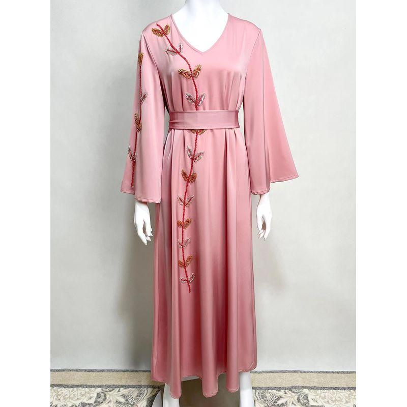 

Новое поступление Модное платье с V-образным вырезом, ручной вышивкой и стразами, элегантное платье с V-образным вырезом, расшитое вручную бриллиантами Litmus Red 2XL