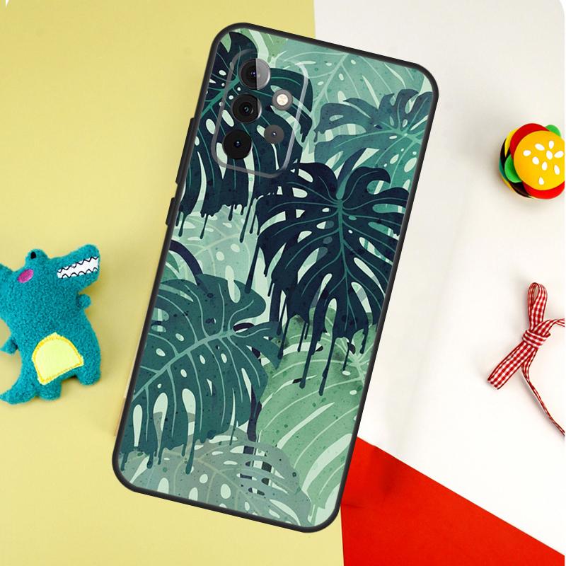 Tropical Monstera Leaves For Samsung Galaxy A05 A06 A16 A54 A34 A14 A55 A35 A15 A53 A33 A13 A22 A32 A52 Phone Case